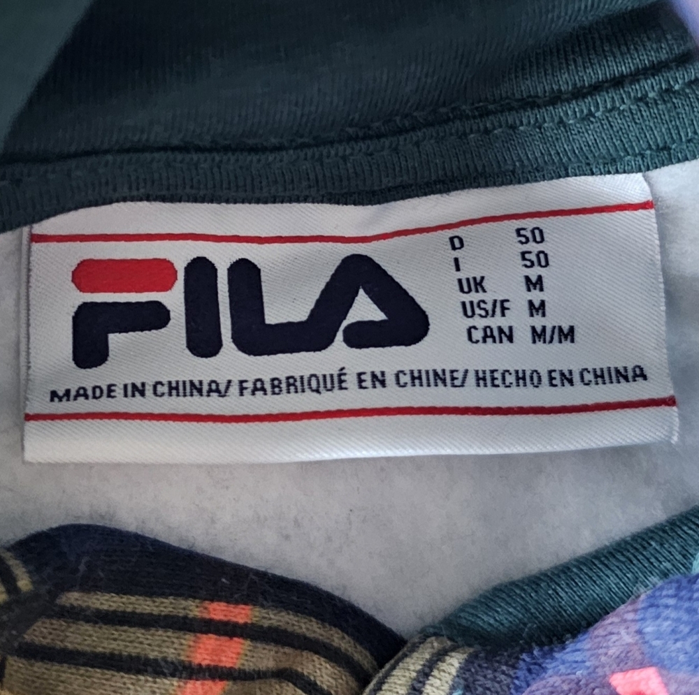 FILA Dorm Plaid Sweatshirt Hoodie Men's M NWT - Picture 7 of 8